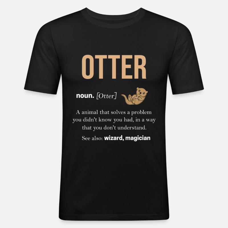 Otter - Männer Slim Fit T-Shirt - Schwarz
