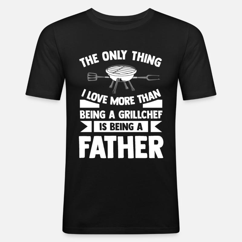 Grillen - Männer Slim Fit T-Shirt - Schwarz