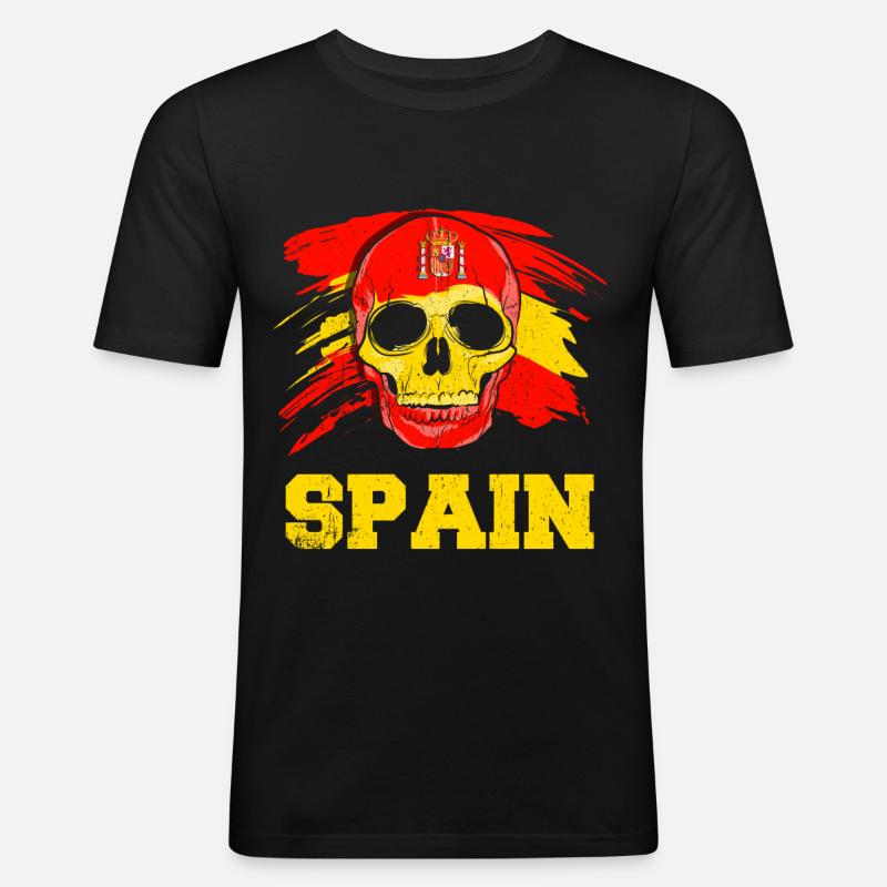 Spanien - Männer Slim Fit T-Shirt - Schwarz