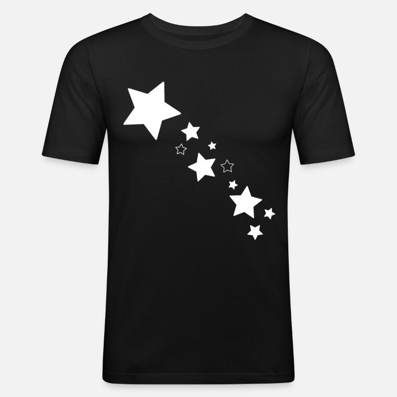 Sterne Stern Sternschnuppe - Männer Slim Fit T-Shirt - Schwarz