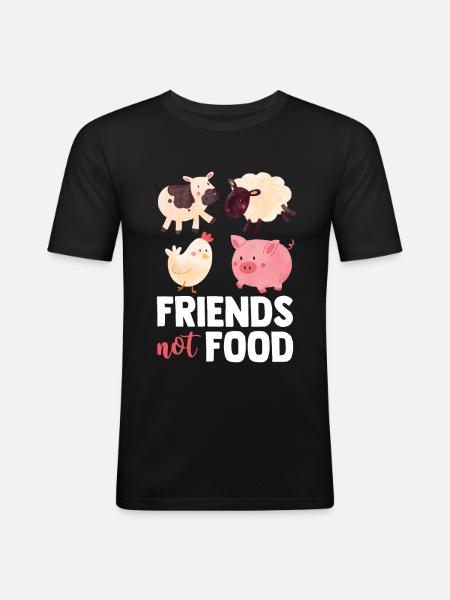 Vegan - T-shirt près du corps Homme - noir