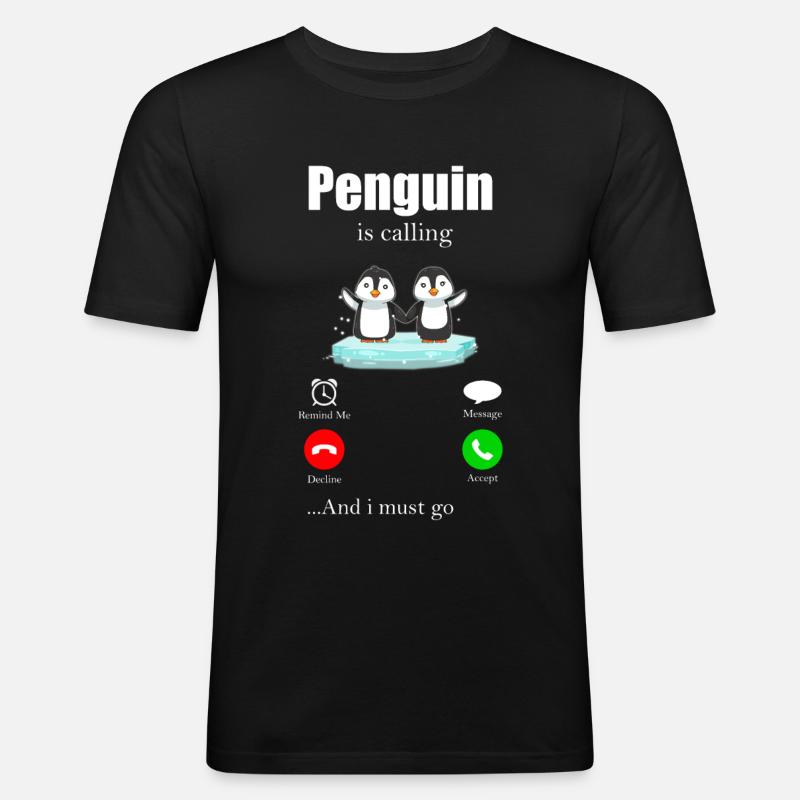 Pinguin - Männer Slim Fit T-Shirt - Schwarz