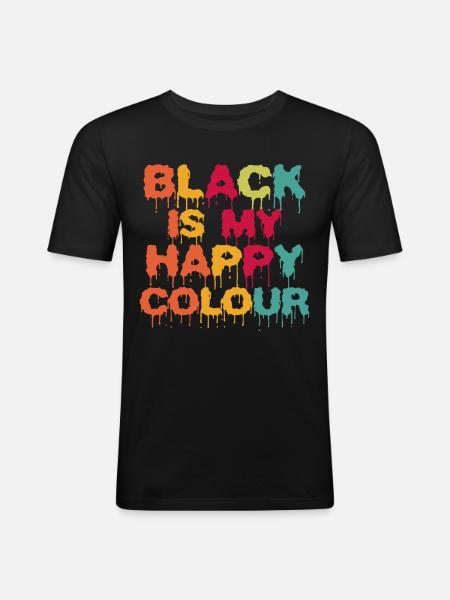 Grappige gezegden - Mannen slim fit T-shirt - zwart
