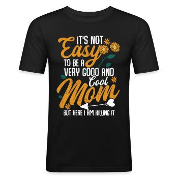 Fête des Mères - T-shirt près du corps Homme - noir - Devant - Nik (191cm)