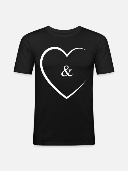 & und Zeichen Hochzeit - Männer Slim Fit T-Shirt - Schwarz