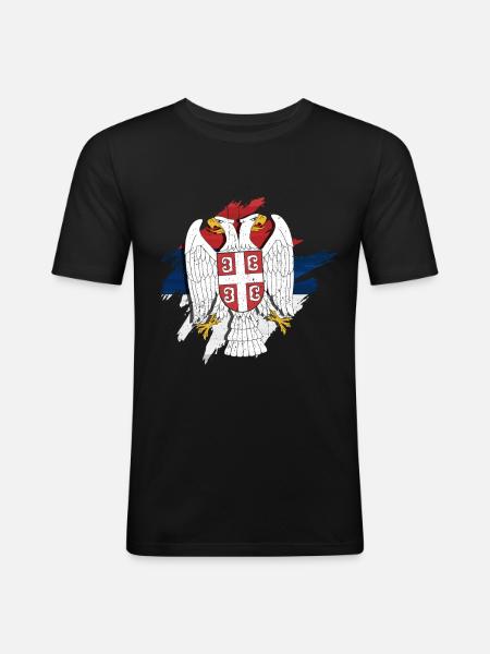 Serbie - T-shirt près du corps Homme - noir