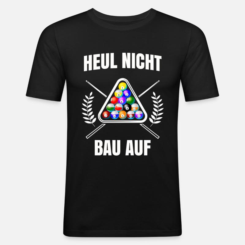 Billard - Männer Slim Fit T-Shirt - Schwarz