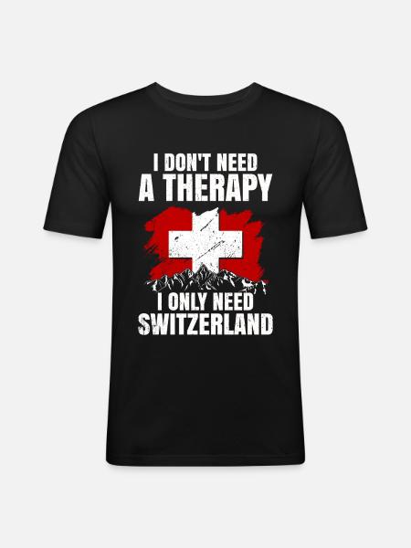 Switzerland - Men's Slim Fit T-Shirt - black