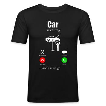 mekaniker - Herre Slim Fit T-Shirt - sort - Foran - Nik (191cm)
