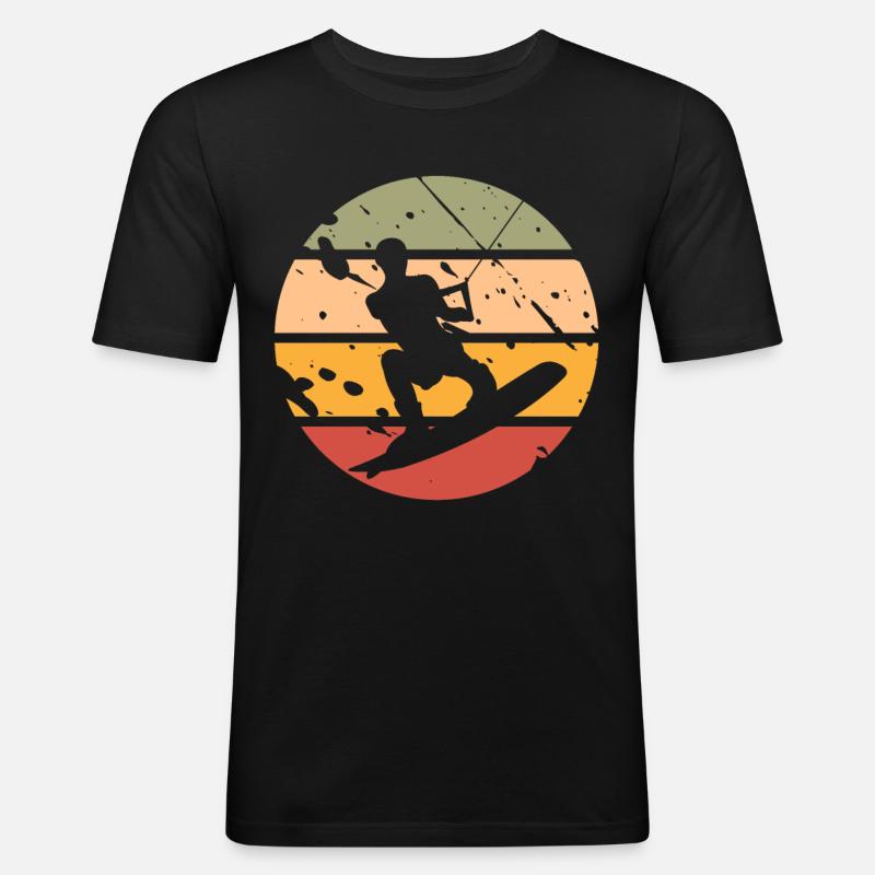 Wakeboard Wakeboarder - Männer Slim Fit T-Shirt - Schwarz
