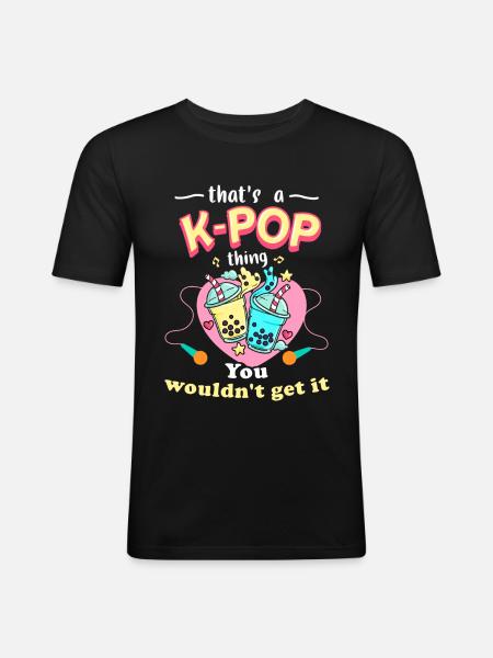 K-pop - Men's Slim Fit T-Shirt - black