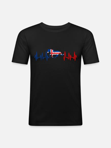 Icelandic horse - Men's Slim Fit T-Shirt - black