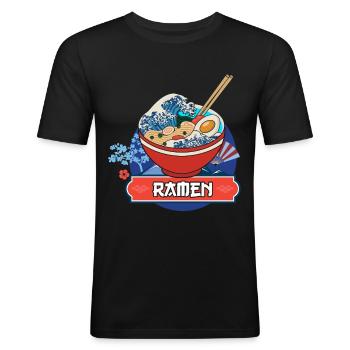ramen - Men's Slim Fit T-Shirt - black - Front - Nik (191cm)