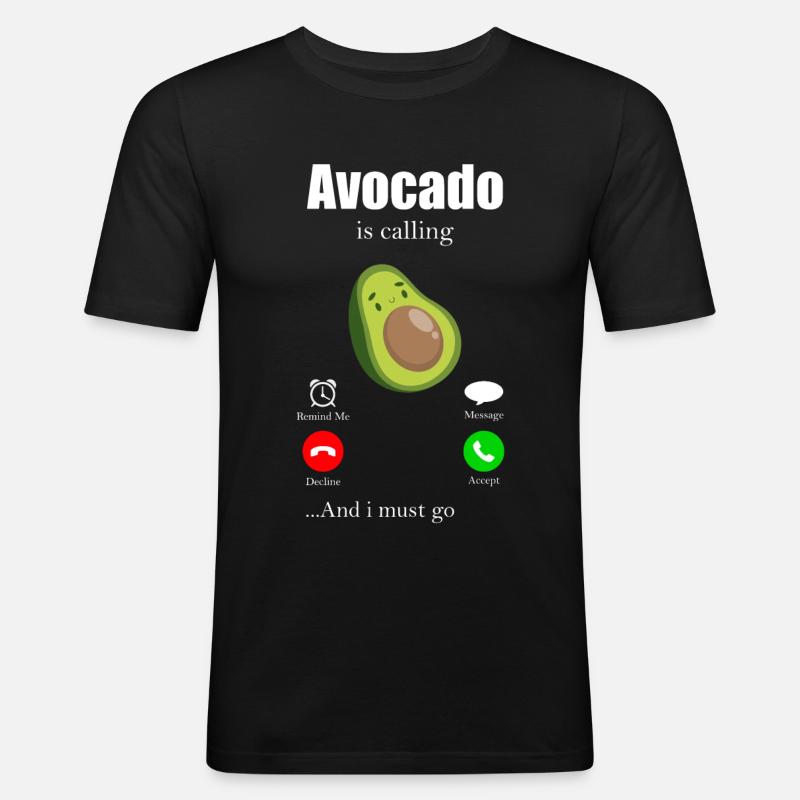 Avocado - Männer Slim Fit T-Shirt - Schwarz