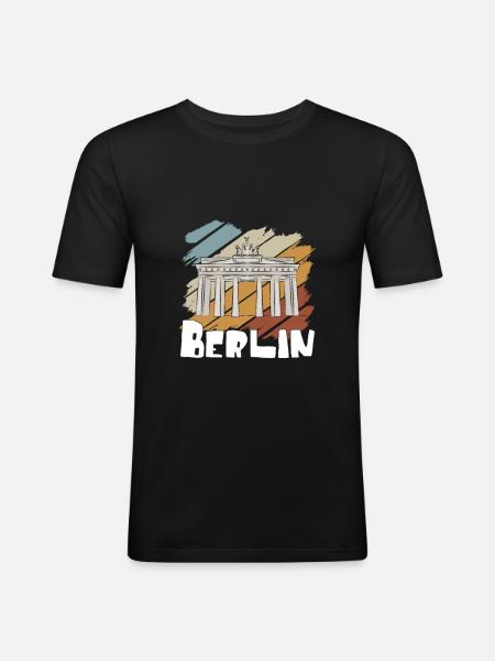 Berlin - T-shirt près du corps Homme - noir