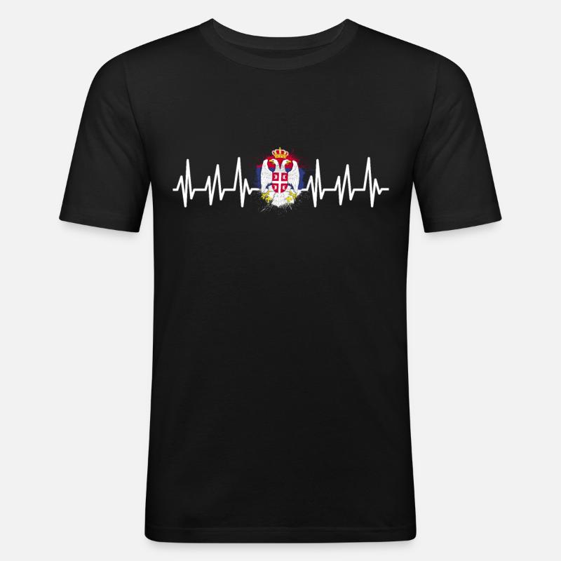 Serbien - Männer Slim Fit T-Shirt - Schwarz