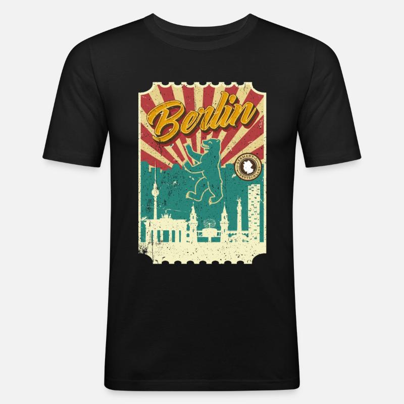 Berlin - Männer Slim Fit T-Shirt - Schwarz