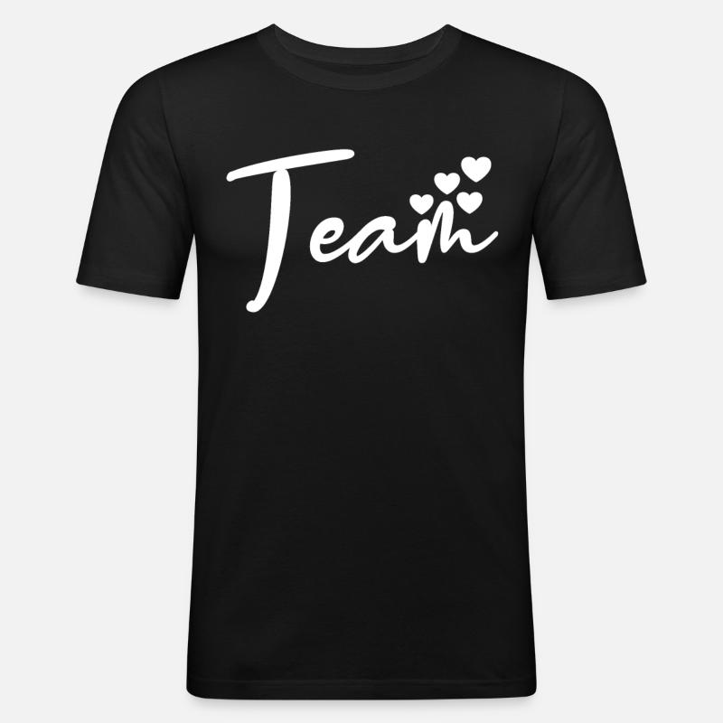 Liebe Team Herz - Männer Slim Fit T-Shirt - Schwarz