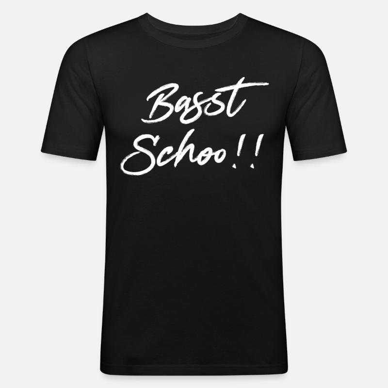 Basst scho - Männer Slim Fit T-Shirt - Schwarz