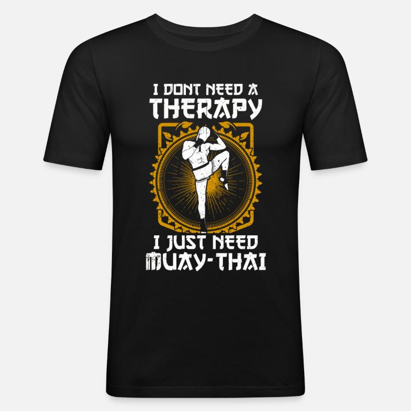 Muay Thai - Männer Slim Fit T-Shirt - Schwarz