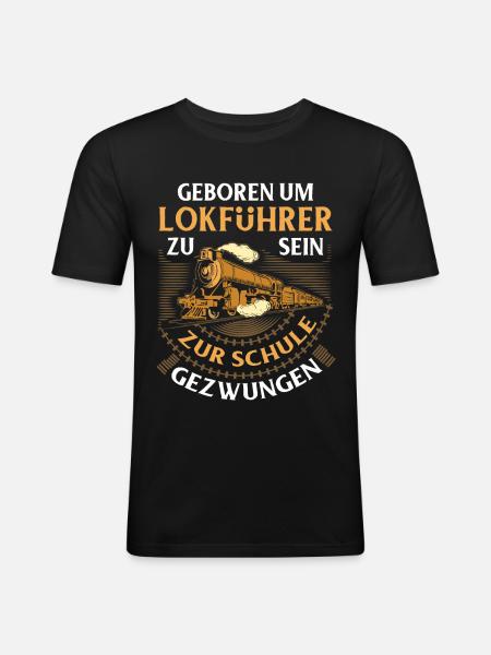 Eisenbahn - Männer Slim Fit T-Shirt - Schwarz