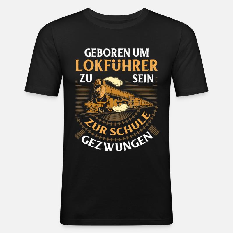 Eisenbahn - Männer Slim Fit T-Shirt - Schwarz