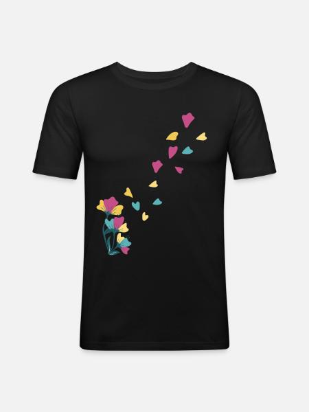 flowers - Men's Slim Fit T-Shirt - black