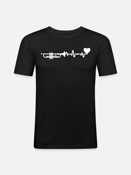 Trompette trompette - T-shirt près du corps Homme - noir