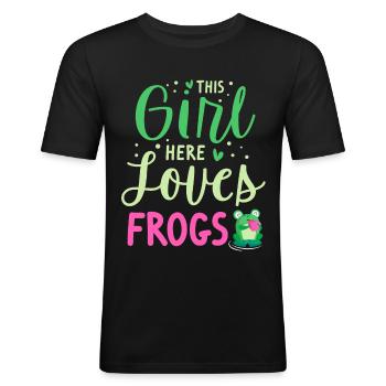Frog Tshirt Toad Tadpole Tree Frog Frog - Men's Slim Fit T-Shirt - black - Front - Nik (191cm)
