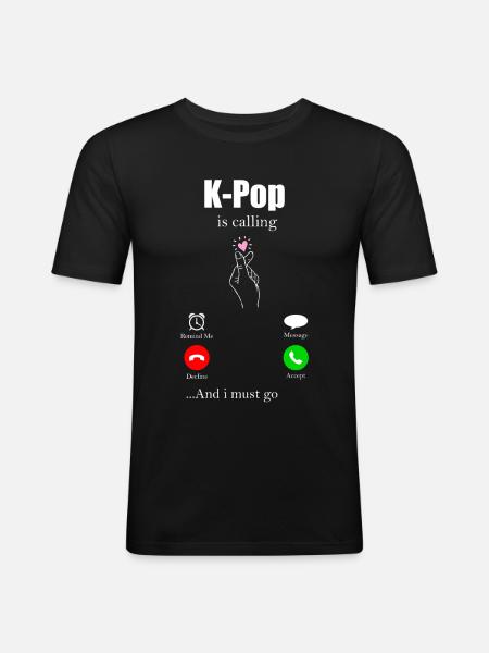 K-Pop - T-shirt près du corps Homme - noir