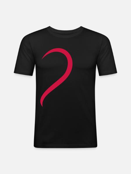 Liebe - Herz - Rot - Männer Slim Fit T-Shirt - Schwarz
