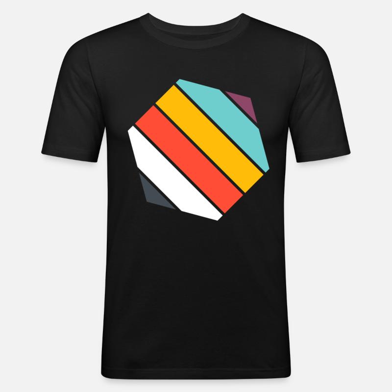 Sechseck - Männer Slim Fit T-Shirt - Schwarz