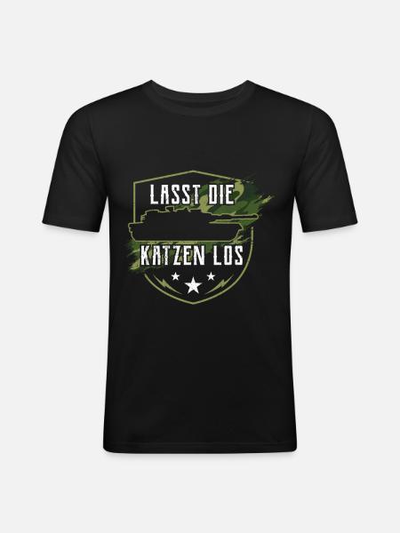 Panzer - Männer Slim Fit T-Shirt - Schwarz