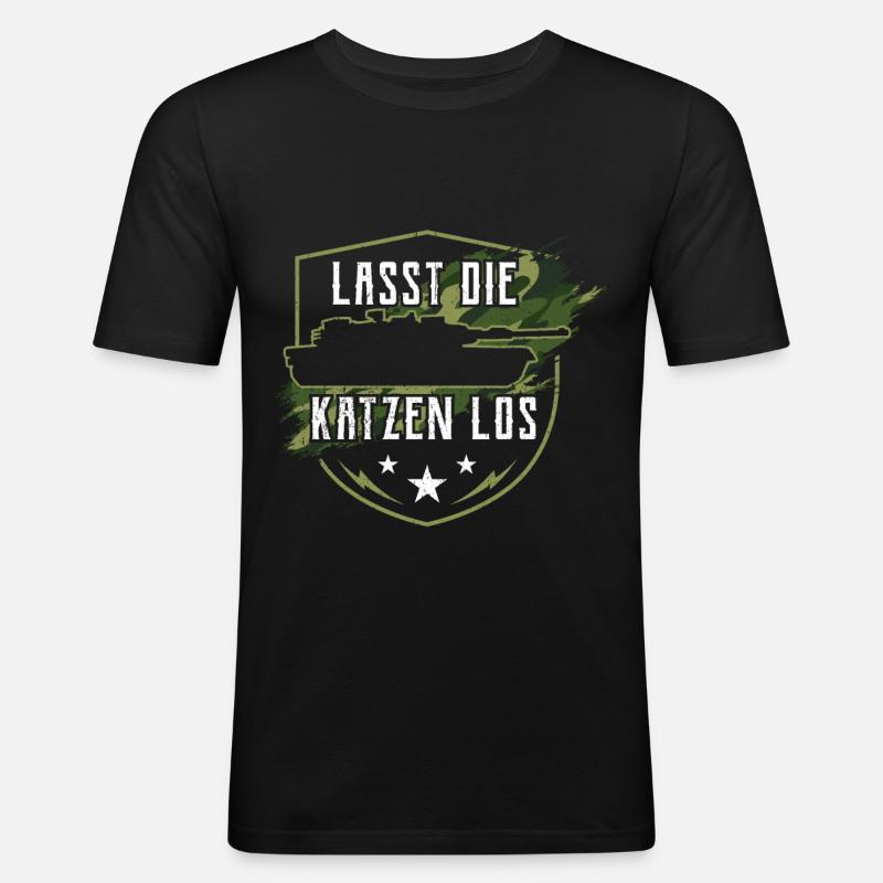 Panzer - Männer Slim Fit T-Shirt - Schwarz