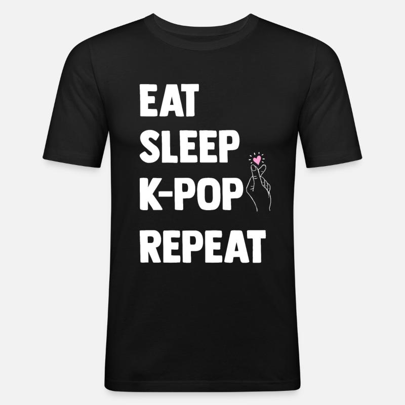 K-Pop - Männer Slim Fit T-Shirt - Schwarz
