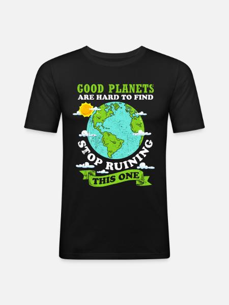 climate change - Men's Slim Fit T-Shirt - black