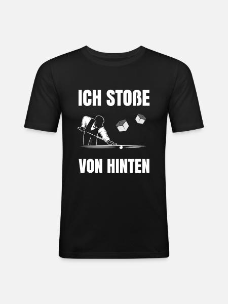 Billard - Männer Slim Fit T-Shirt - Schwarz