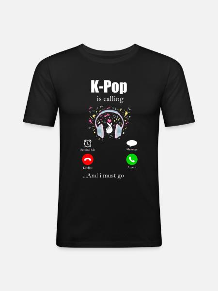 K-Pop - Men's Slim Fit T-Shirt - black