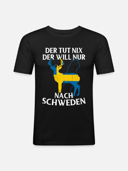 Schweden - Männer Slim Fit T-Shirt - Schwarz