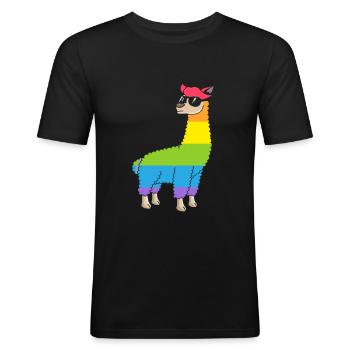 LGBT - T-shirt près du corps Homme - noir - Devant - Nik (191cm)