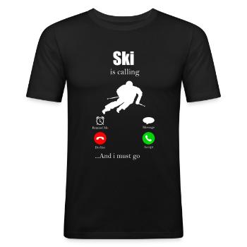 Ski - T-shirt près du corps Homme - noir - Devant - Nik (191cm)