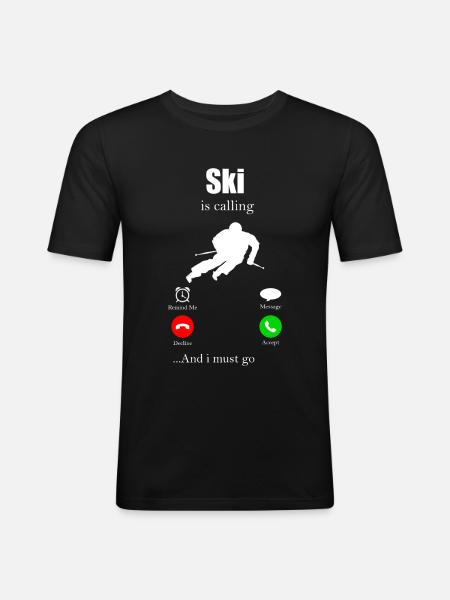 Ski - T-shirt près du corps Homme - noir