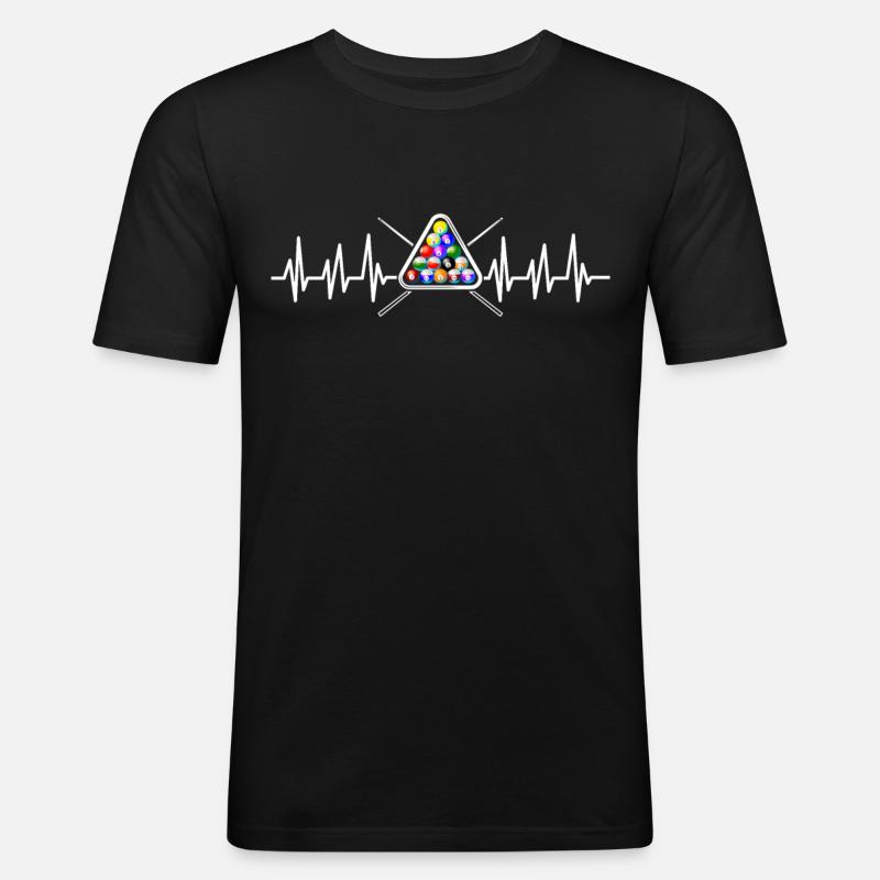 Billard - Männer Slim Fit T-Shirt - Schwarz