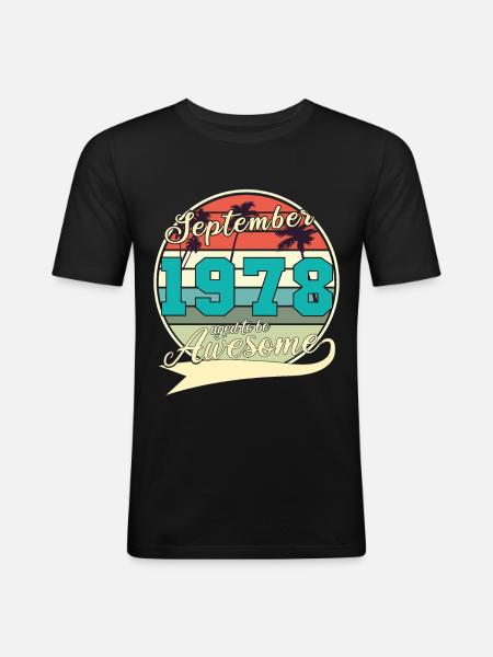 Septembre 1978 Idée de cadeau - T-shirt près du corps Homme - noir