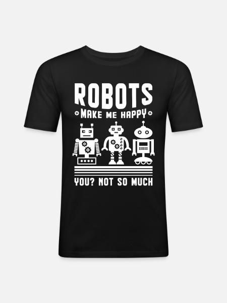 Robotic Robots - Men's Slim Fit T-Shirt - black