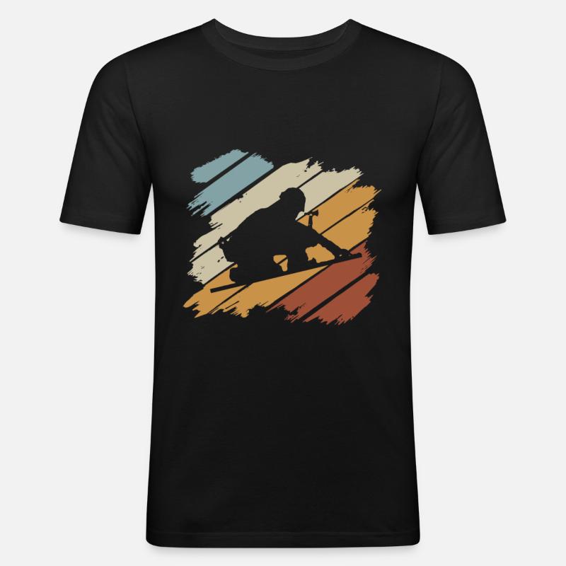 Dachdecker - Männer Slim Fit T-Shirt - Schwarz