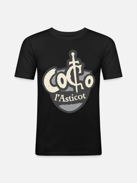 Coco l'Asticot, surnom de Merlin - T-shirt près du corps Homme - noir