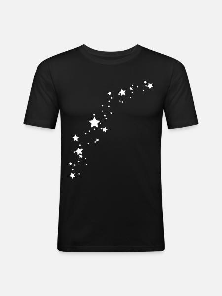 Étoiles - T-shirt près du corps Homme - noir