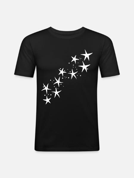 Étoiles - T-shirt près du corps Homme - noir