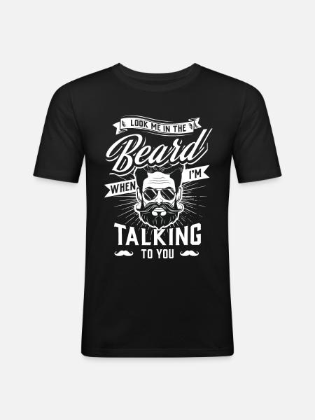 Beard Gift Full Beard Mustache - Men's Slim Fit T-Shirt - black